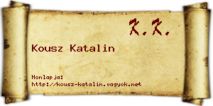 Kousz Katalin névjegykártya